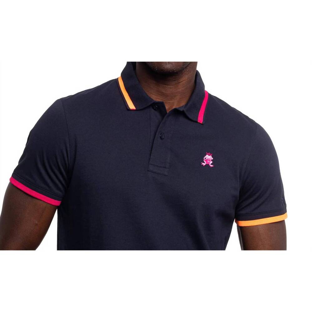 NEW EIGHT X monaco frog slim fit polo in navy